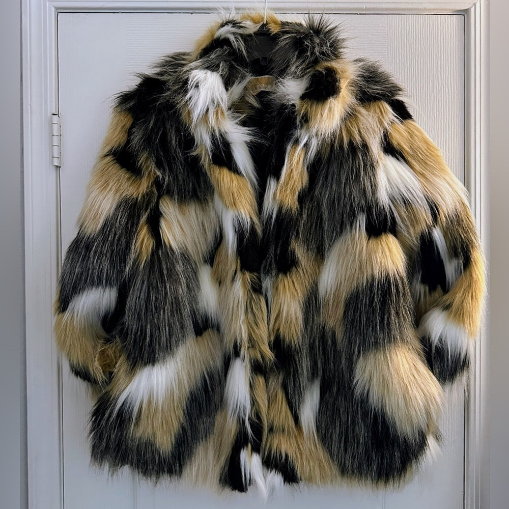 NWT MICHAEL MICHAEL KORS FAUX FUR COAT - Picture 3 of 11